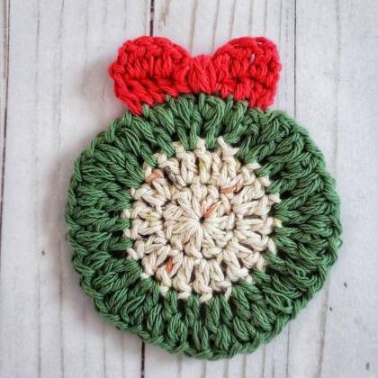 Holly Jolly Wreath Coaster Crochet Pattern -..