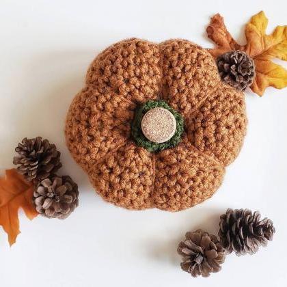 Crocheted Pumpkin - Handmade Pumpkin - Fall Decor..