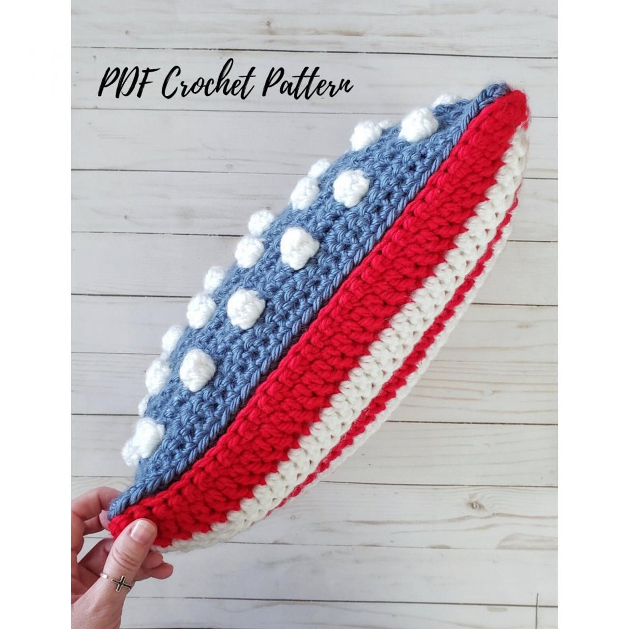 Stars And Stripes Pillow Digital Download - Flag Pillow Crochet Pattern - Throw Pillow Crochet Pattern - Stars And Stripes Pdf Download