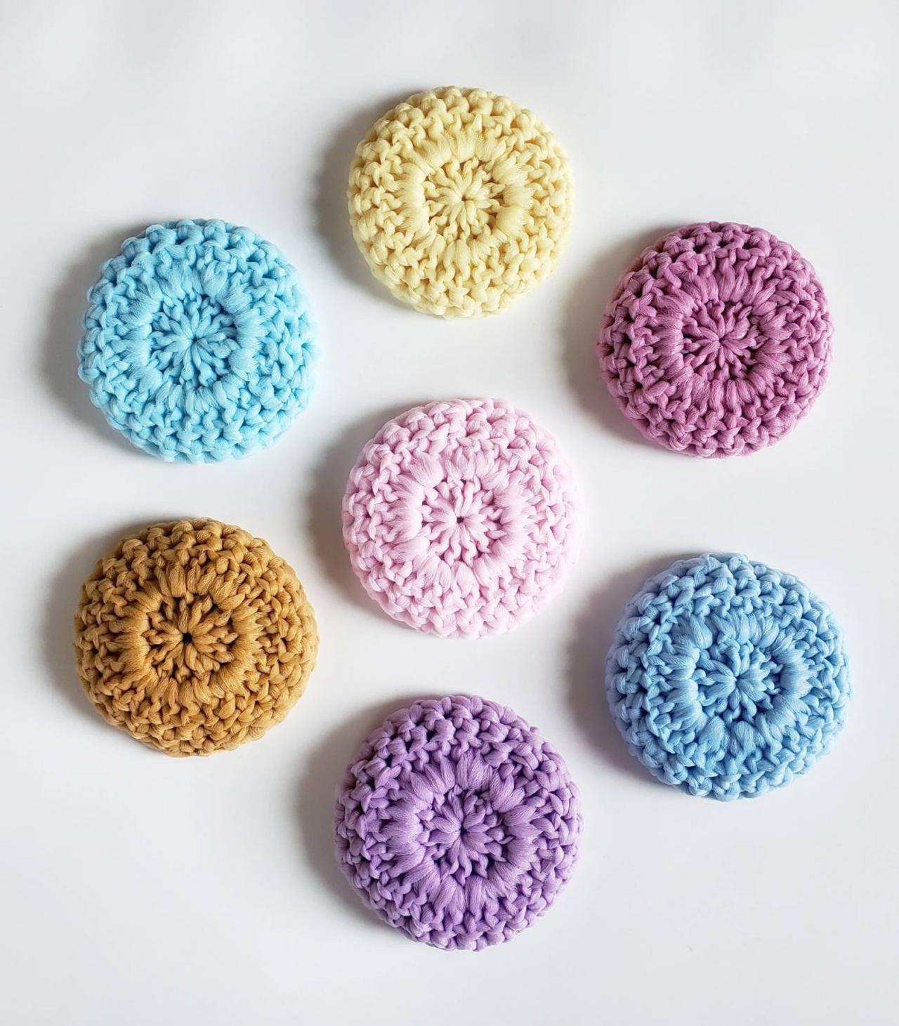 Solstice Dish Scrubby - Tulle Scrubby - Crochet Dish Scrubbies - Crochet Tulle Scrubby - Colorful Scrubby - Solstice Scrubby (choose 2)